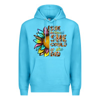 Ocean Blue she believed she could so she did Premium Hoodie - NancyCooperArtShop