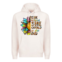 Pale Pink she believed she could so she did Premium Hoodie - NancyCooperArtShop