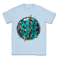 Dusty Blue cowhide mama lighting bolt Classic Tee - Zillion Design Studio
