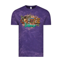 Cloud Purple coffee please Vintage Tee - BarkalooDesign