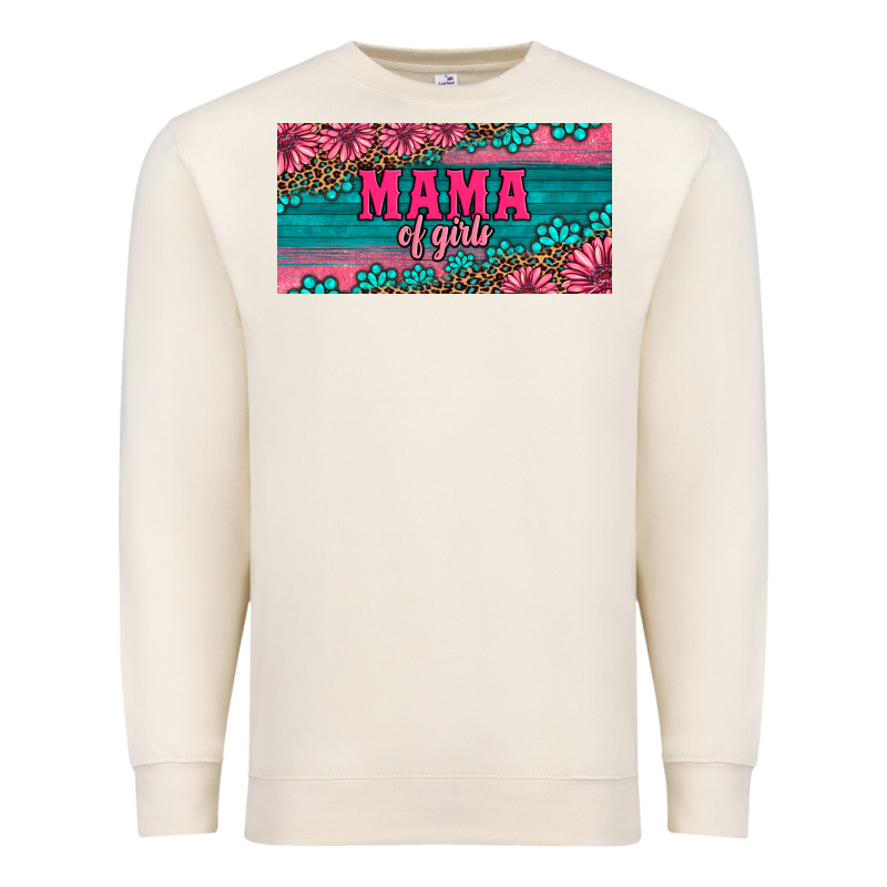 Pink Roses Mama Of Girls License Plate Premium Sweatshirt by Artiststas | Teevron