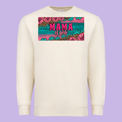 Pink Roses Mama Of Girls License Plate Premium Sweatshirt Designed By Artiststas