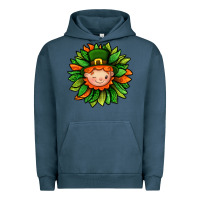 Pigment Midnight Navy St. Patricks Sunflower With Dwarf Urban Hoodie - BundleAndBundleShop