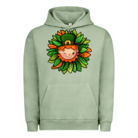 Pigment Oil Green St. Patricks Sunflower With Dwarf Urban Hoodie - BundleAndBundleShop