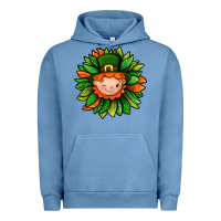 Pigment Pebble Blue St. Patricks Sunflower With Dwarf Urban Hoodie - BundleAndBundleShop