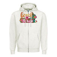 Oatmeal Heather beach babe Zipper Hoodie - HRA Design Shop
