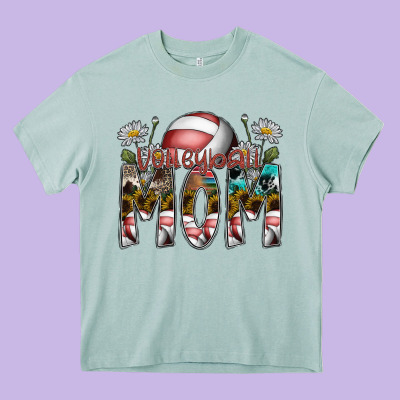 Volleyball Mom Heavy Core Tee Designed By Sublimationcraftshop
