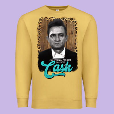 Johnny Cash Premium Sweatshirt Designed By Adodesignshop