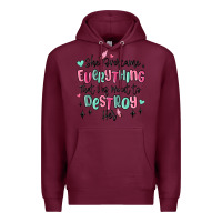 Burgundy she overcame everything that was meant to destroy Premium Hoodie - MaliasSmallBusiness