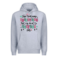 Heather Grey she overcame everything that was meant to destroy Premium Hoodie - MaliasSmallBusiness