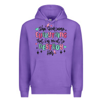 Purple she overcame everything that was meant to destroy Premium Hoodie - MaliasSmallBusiness
