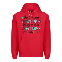 Red she overcame everything that was meant to destroy Premium Hoodie - MaliasSmallBusiness