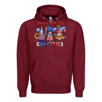 Burgundy hangin with my gnomerica Zipper Hoodie - RacoonDesign