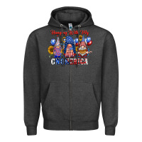Charcoal Heather hangin with my gnomerica Zipper Hoodie - RacoonDesign