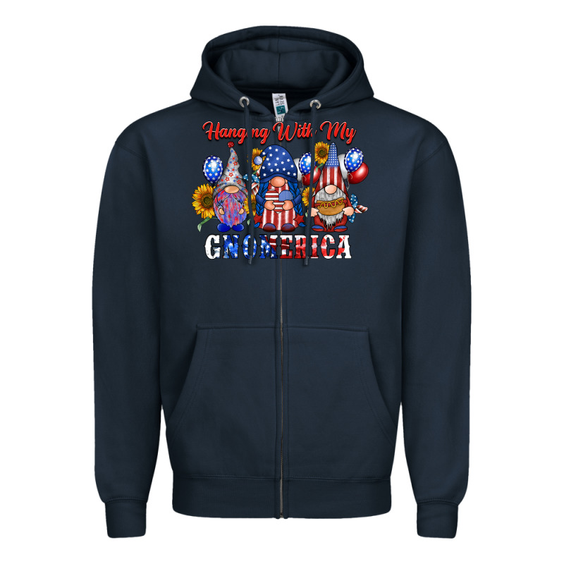 Hangin With My Gnomerica Zipper Hoodie by RacoonDesign | Teevron