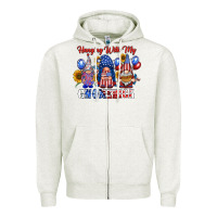Oatmeal Heather hangin with my gnomerica Zipper Hoodie - RacoonDesign
