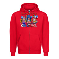 Red hangin with my gnomerica Zipper Hoodie - RacoonDesign