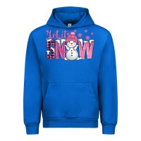 Cobalt Pink Let It Snow With Cute Snowman Urban Hoodie - BundleAndBundleShop