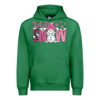 Emerald Pink Let It Snow With Cute Snowman Urban Hoodie - BundleAndBundleShop