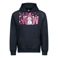 Navy Pink Let It Snow With Cute Snowman Urban Hoodie - BundleAndBundleShop