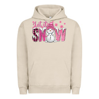 Pigment French Oak Pink Let It Snow With Cute Snowman Urban Hoodie - BundleAndBundleShop