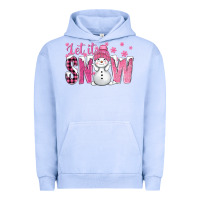 Pigment Grape Ice Pink Let It Snow With Cute Snowman Urban Hoodie - BundleAndBundleShop