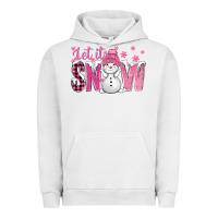 Pigment Lunar Rock Pink Let It Snow With Cute Snowman Urban Hoodie - BundleAndBundleShop