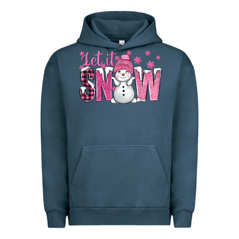 Pink Let It Snow With Cute Snowman Urban Hoodie by BundleAndBundleShop | Teevron