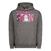 Pigment Tornado Pink Let It Snow With Cute Snowman Urban Hoodie - BundleAndBundleShop