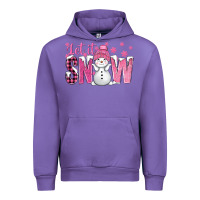Tulip Pink Let It Snow With Cute Snowman Urban Hoodie - BundleAndBundleShop