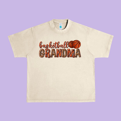 Urban Heavy Tee basketball grandma with leopard