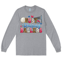 Heather Grey busy raising ballers volleyball Long Sleeve Tee - Zillion Design Studio