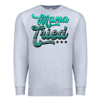 Heather Grey mama tried aztec turquoise Premium Sweatshirt - AdoDesignShop