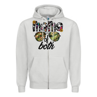 Dove Grey mama of both Zipper Hoodie - CowhideDigitalArt