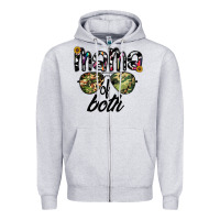 Heather Grey mama of both Zipper Hoodie - CowhideDigitalArt