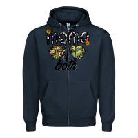 Navy mama of both Zipper Hoodie - CowhideDigitalArt