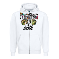 White mama of both Zipper Hoodie - CowhideDigitalArt