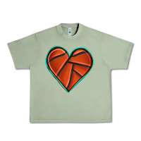 Oil Green basketball heart Urban Heavy Tee - texasbilliewilder