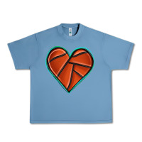 Pebble Blue basketball heart Urban Heavy Tee - texasbilliewilder