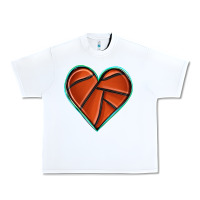 White basketball heart Urban Heavy Tee - texasbilliewilder