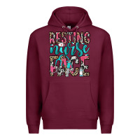 Burgundy resting nurse face Premium Hoodie - NancyCooperArtShop
