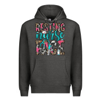 Charcoal Heather resting nurse face Premium Hoodie - NancyCooperArtShop