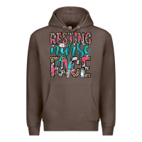 Coffee resting nurse face Premium Hoodie - NancyCooperArtShop
