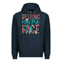 Navy resting nurse face Premium Hoodie - NancyCooperArtShop