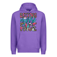 Purple resting nurse face Premium Hoodie - NancyCooperArtShop