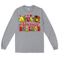 Heather Grey busy raising ballers softball Long Sleeve Tee - Zillion Design Studio