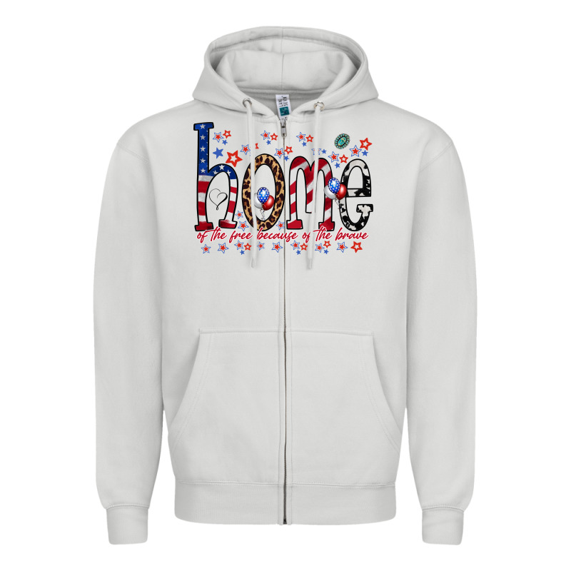 Home Of The Free Zipper Hoodie by RacoonDesign | Teevron