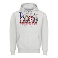 Dove Grey home of the free Zipper Hoodie - RacoonDesign