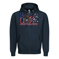 Navy home of the free Zipper Hoodie - RacoonDesign
