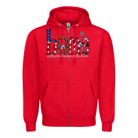 Red home of the free Zipper Hoodie - RacoonDesign